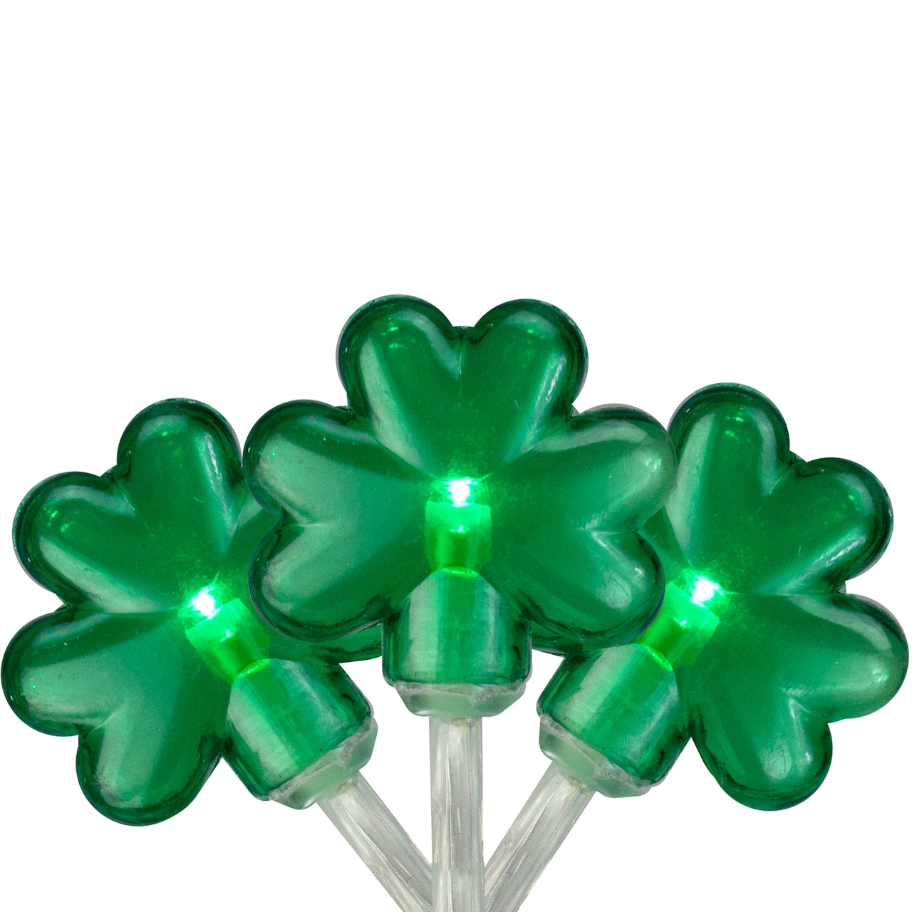20ct. Green LED Mini St Patrick's Day Shamrock Lights with Timer